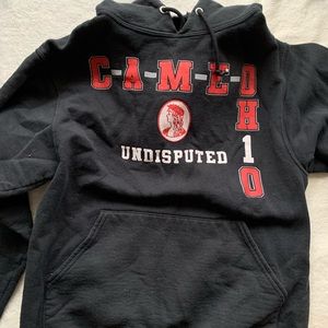 black cameo pizza sweatshirt